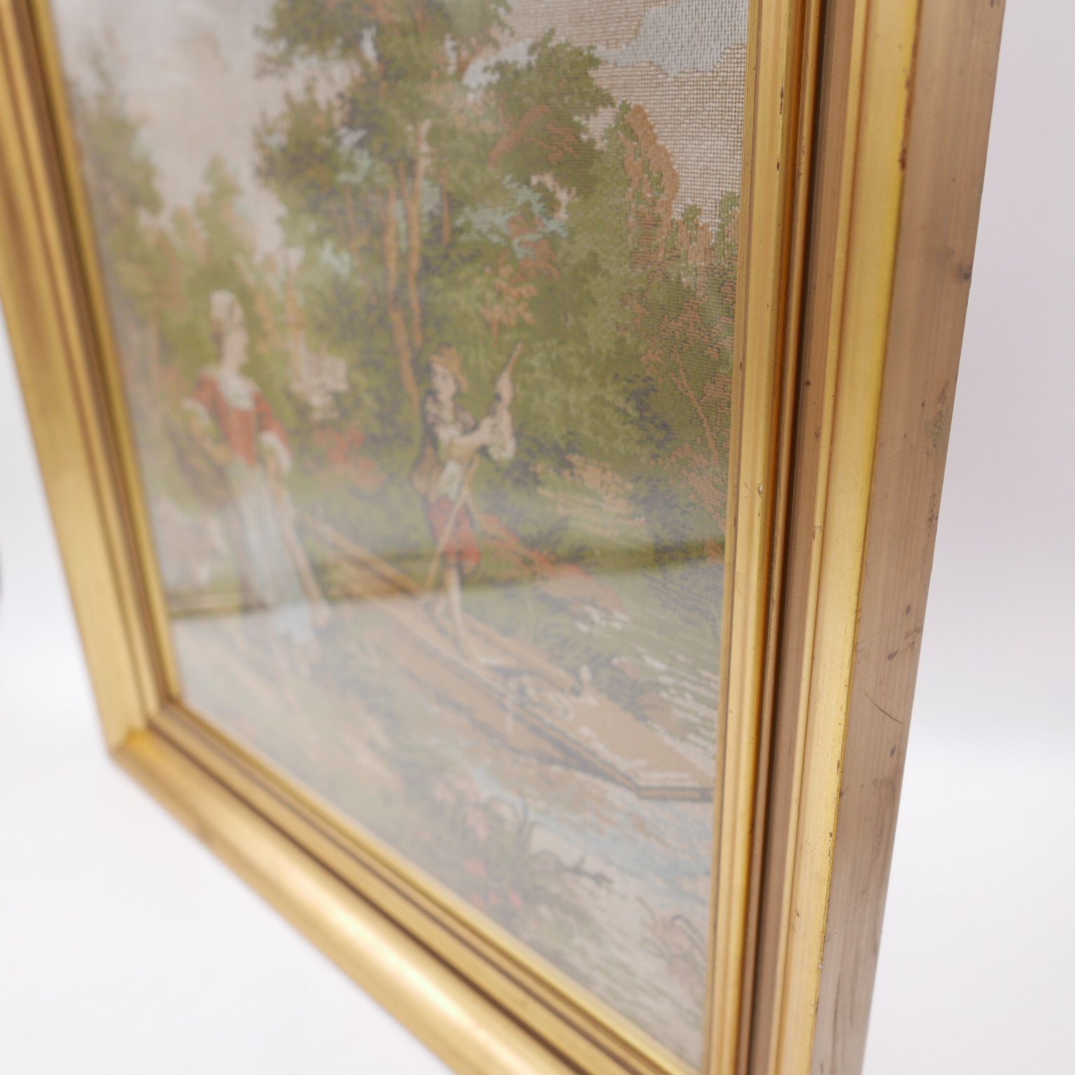 タペストリー額縁 ガクブチ 額入り 風景画 ゴブラン織 絵画 額装