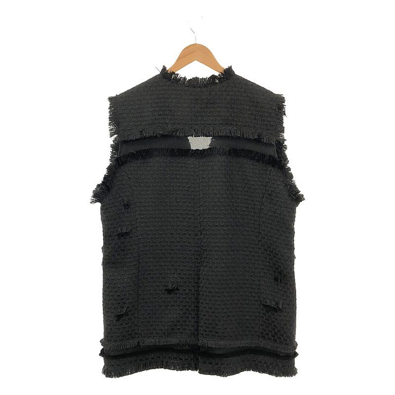 PRANK PROJECT / プランクプロジェクト | Damaged Fringe Tweed Gilet