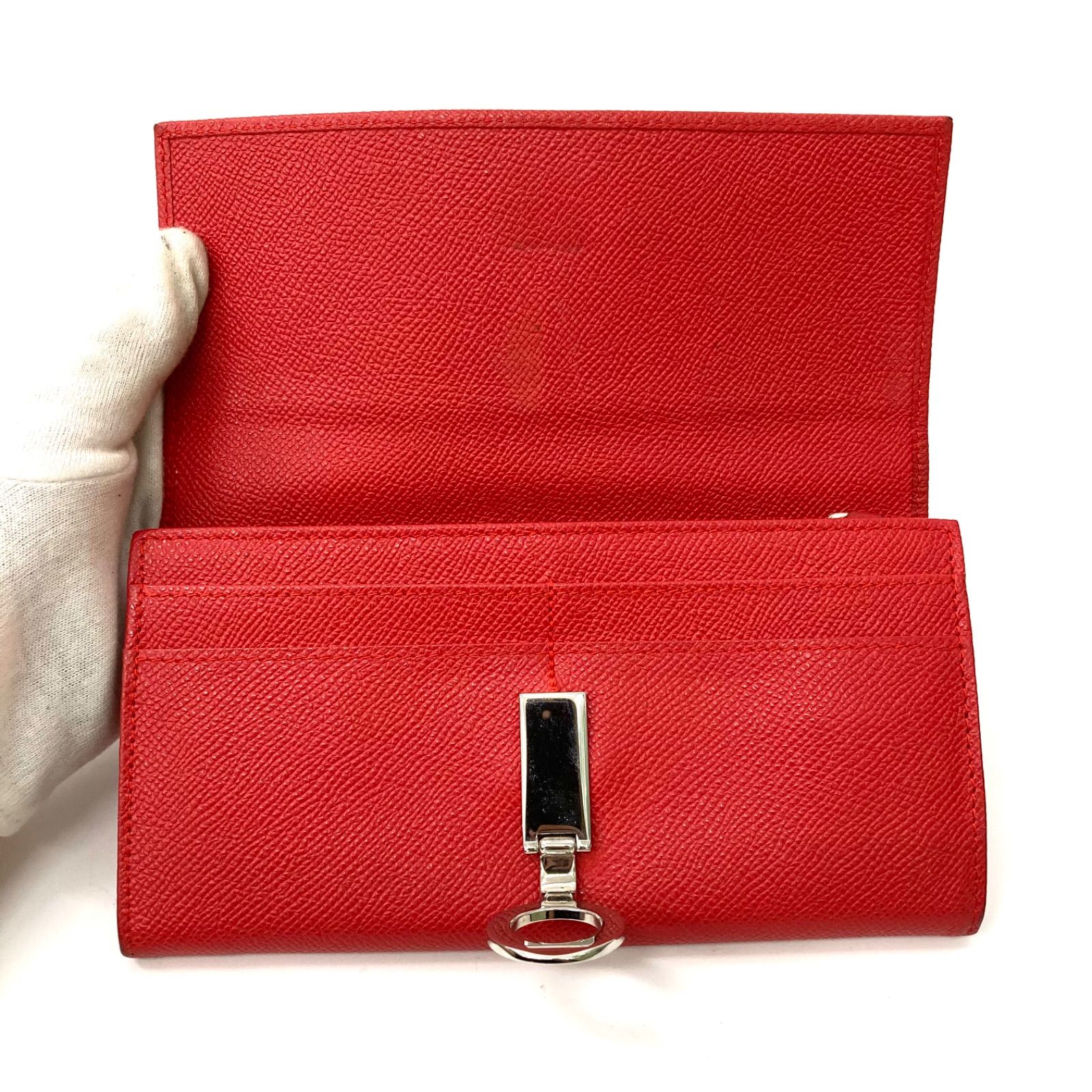 🌟最終価格🌟【BVLGARI】ブルガリ 二つ折り財布 ロゴクリップ レッド