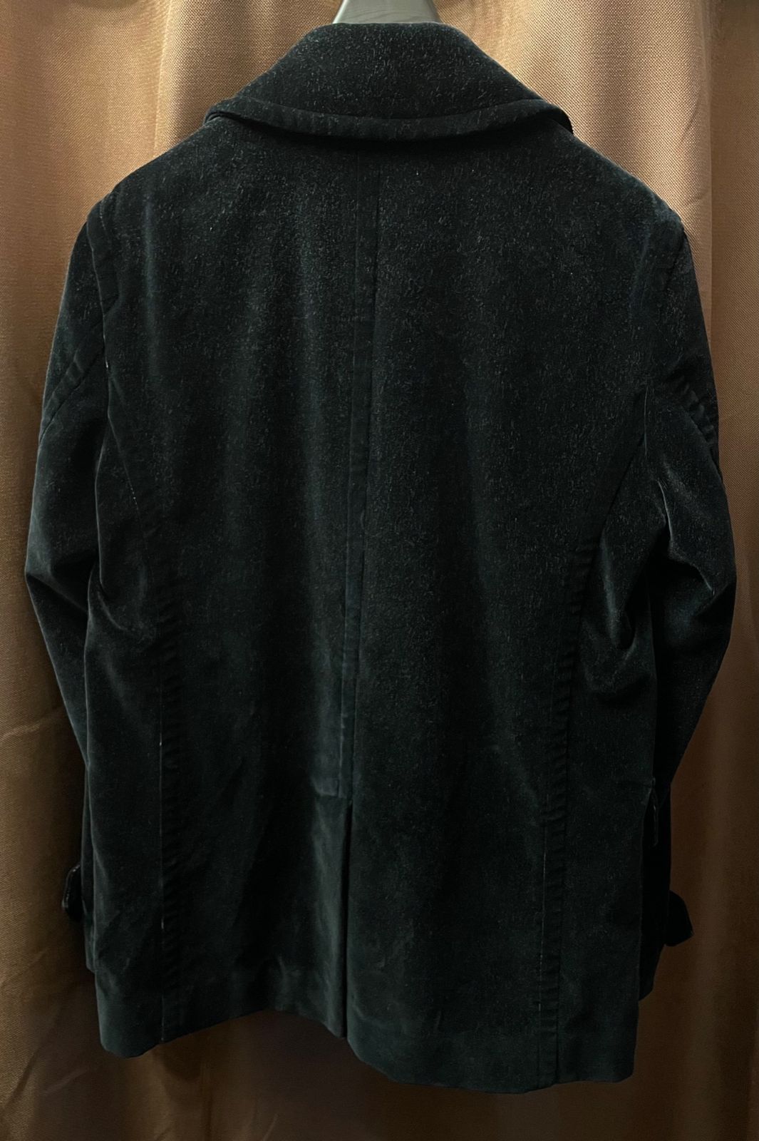 MADE IN ITALY製 GUCCI ベルベットPコート ブラック 48サイズ