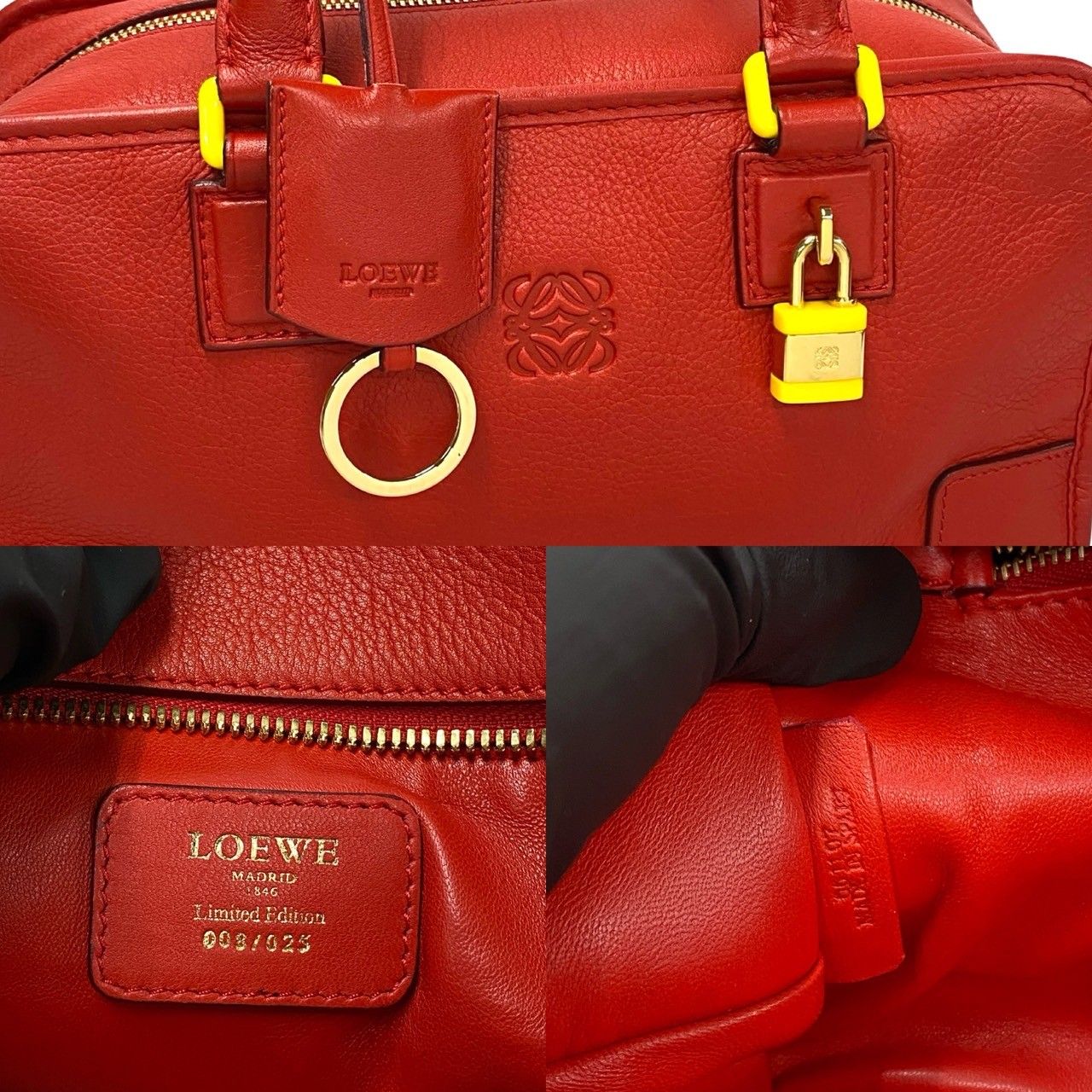 極 美品 希少品 LOEWE ロエベ アマソナ 28 アナグラム ロゴ レザー 本