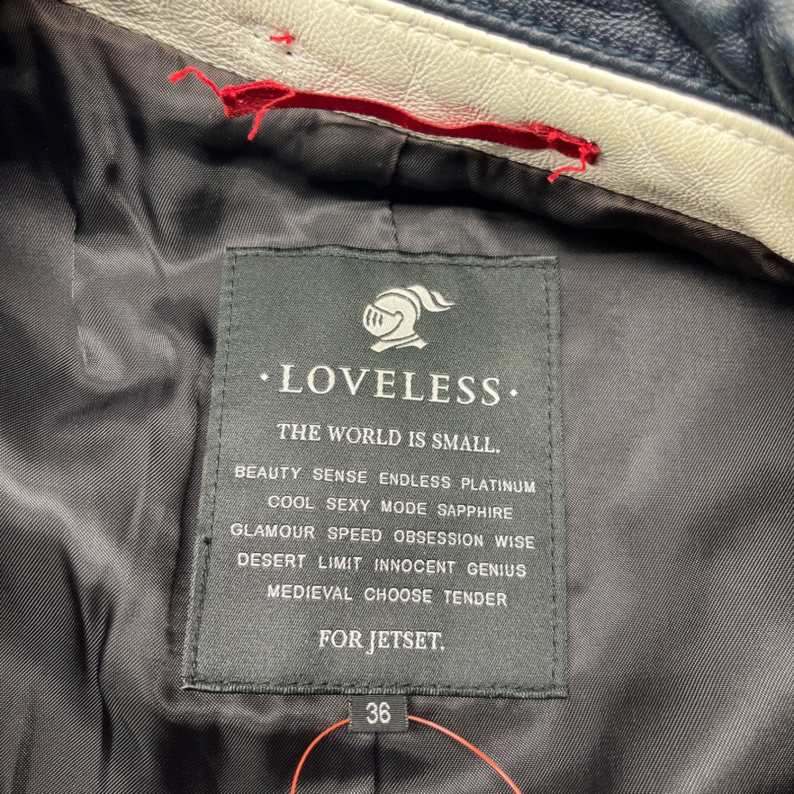 美品 ラブレス LOVELESS 羊革 ラムレザー リアルレザー ジャケット 36 