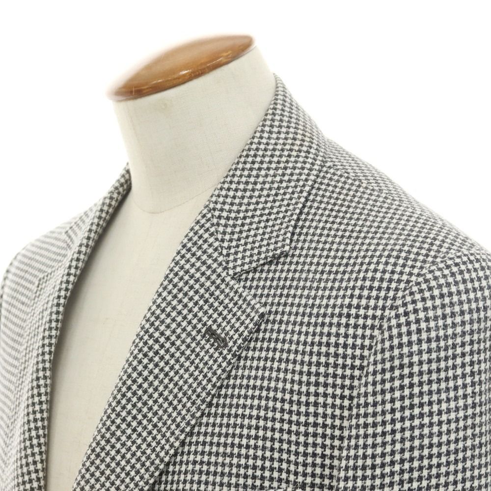 BRUNELLO CUCINELLI リネンウールシルク ハウンドトゥースJKT