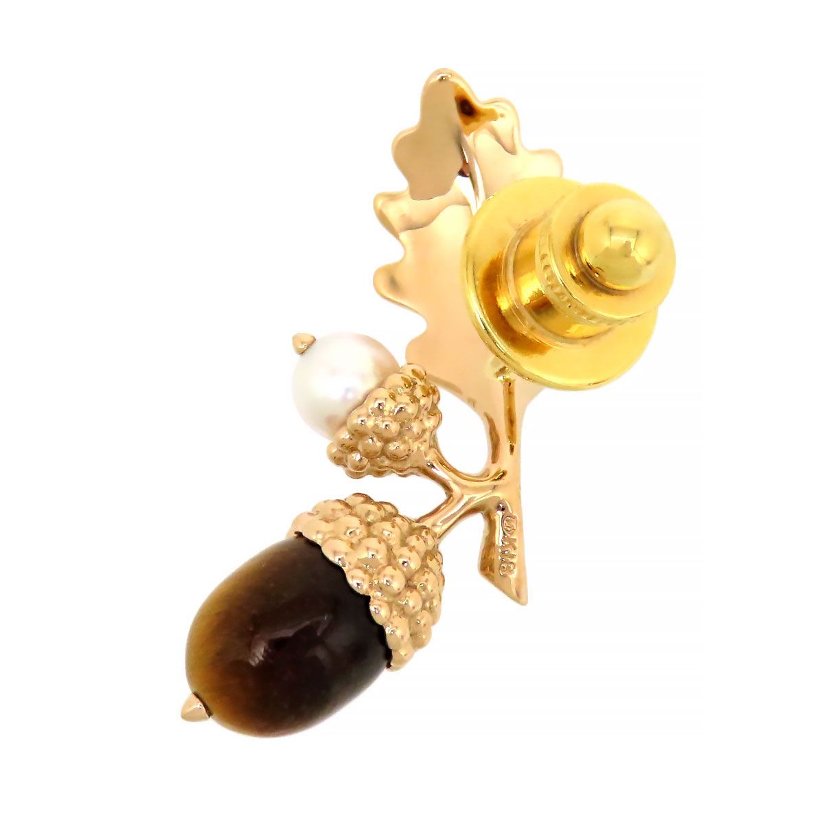 ミキモト どんぐり ピンブローチ K18 (K18PG) ユニセックス MIKIMOTO  