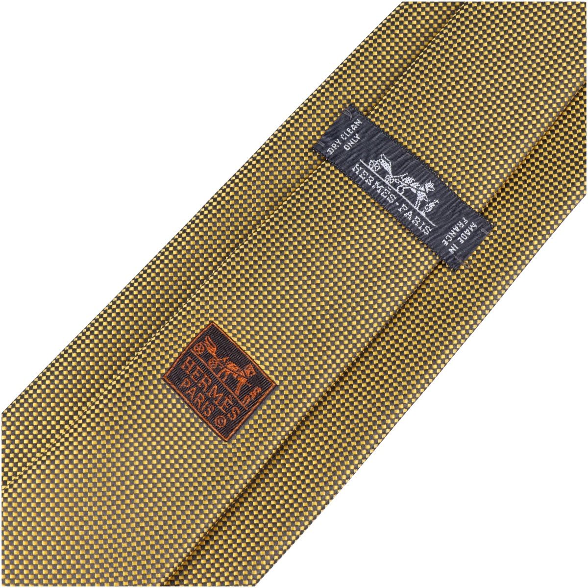 HERMES】 エルメス ネクタイ 233616T イエロー ブラック