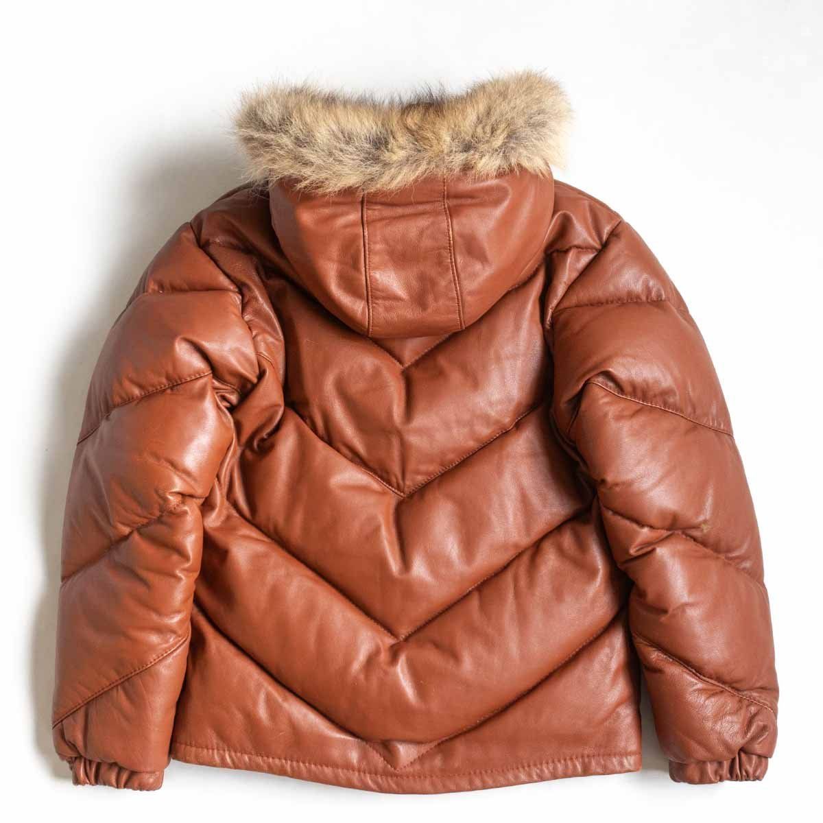雰囲気抜群】SCHOTT【7005/コヨーテファー レザー ダウンジャケット 
