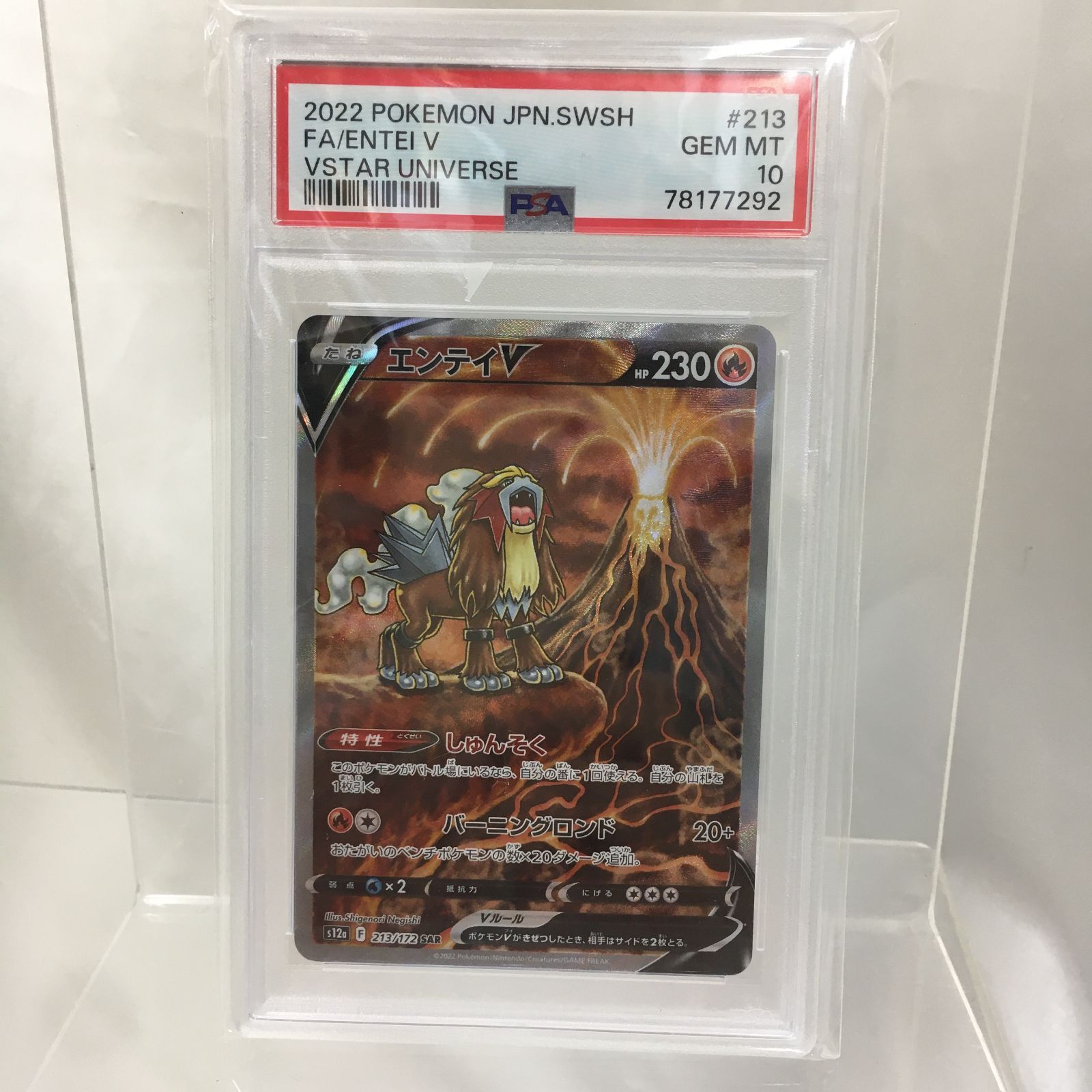 三沢店*】PSA10 エンテイV SAR S12a ENTEI V 213/172 2022