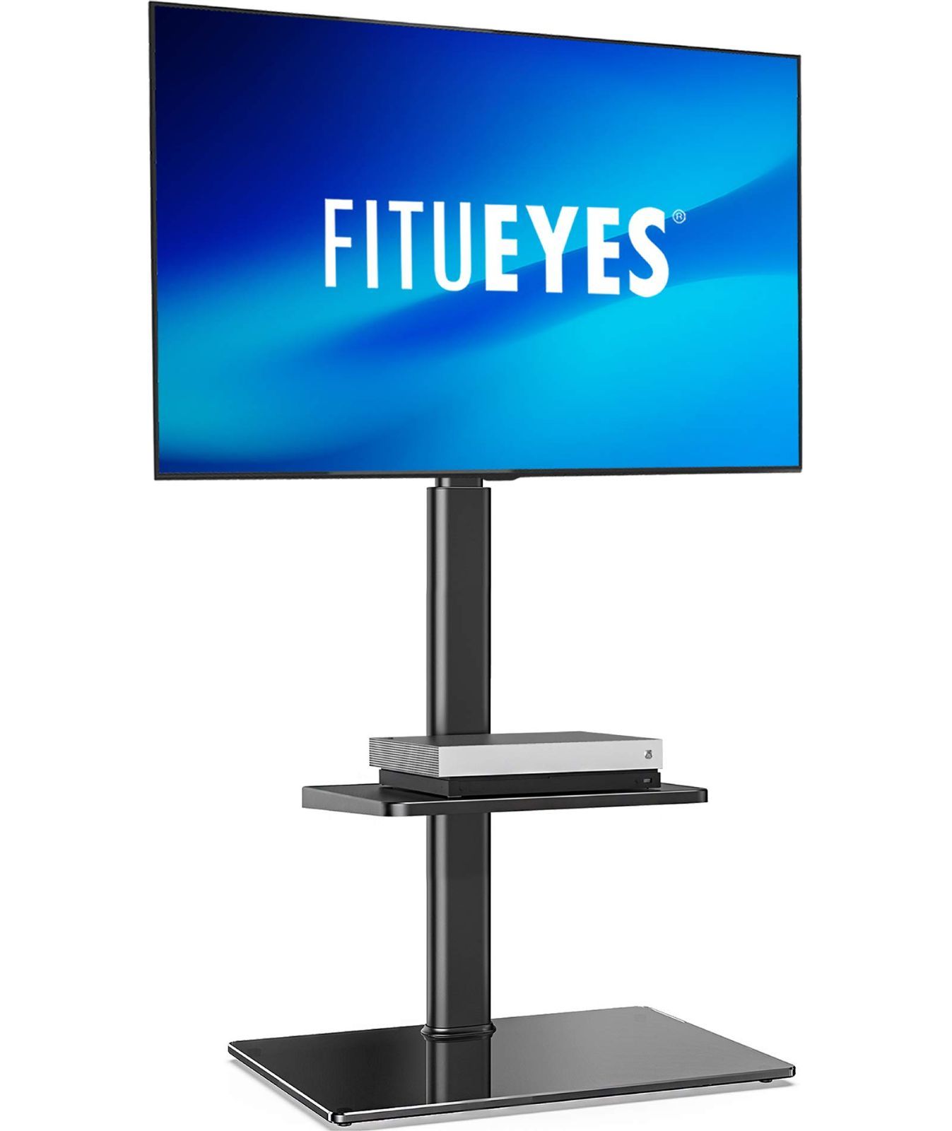 FITUEYES テレビスタンド 32～60インチ対応 棚付き 壁寄せテレビスタンド 高さ調節 ラック回転 ブラック TT206001GB