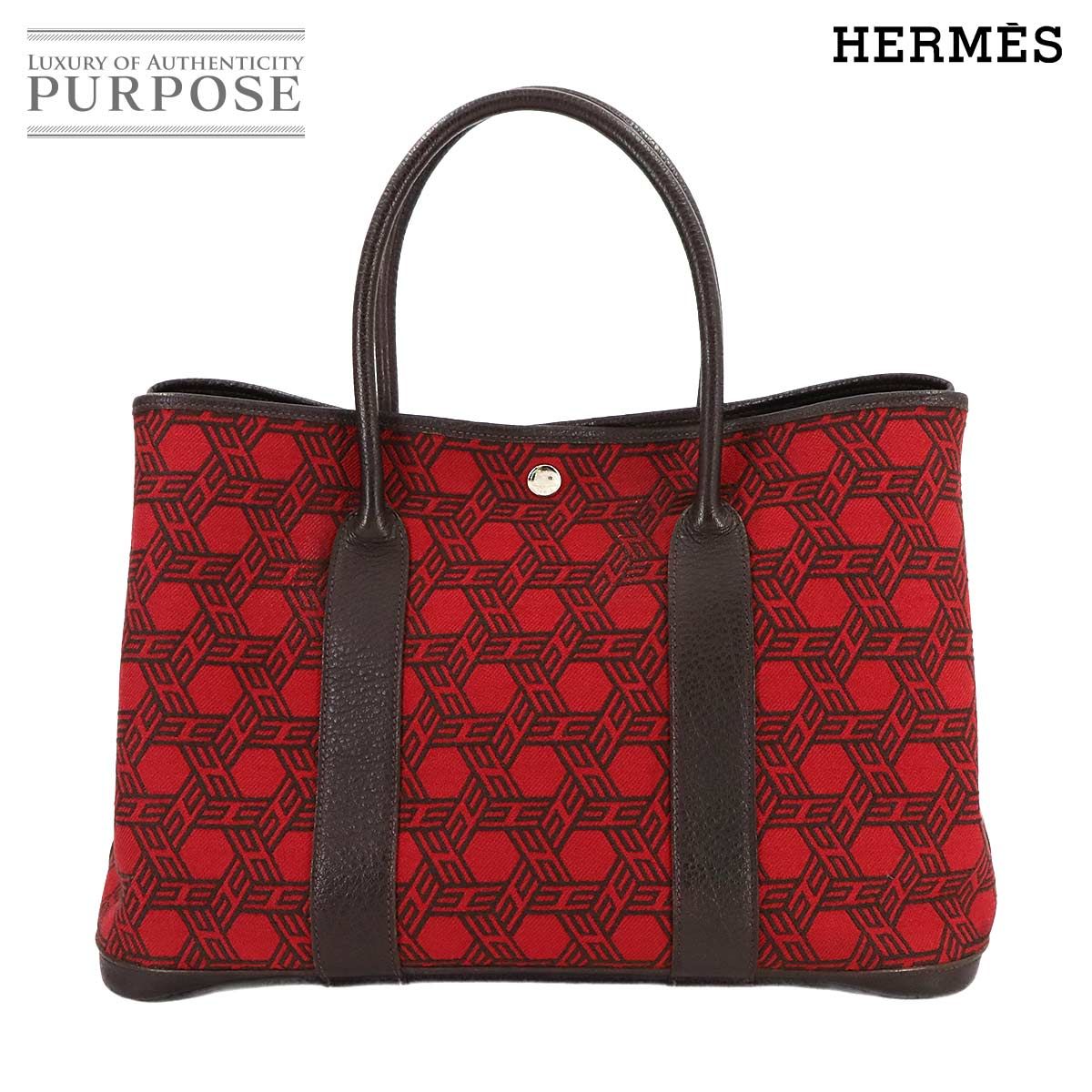 美品 エルメス HERMES ガーデンパーティ PM トート バッグ トワルソー 