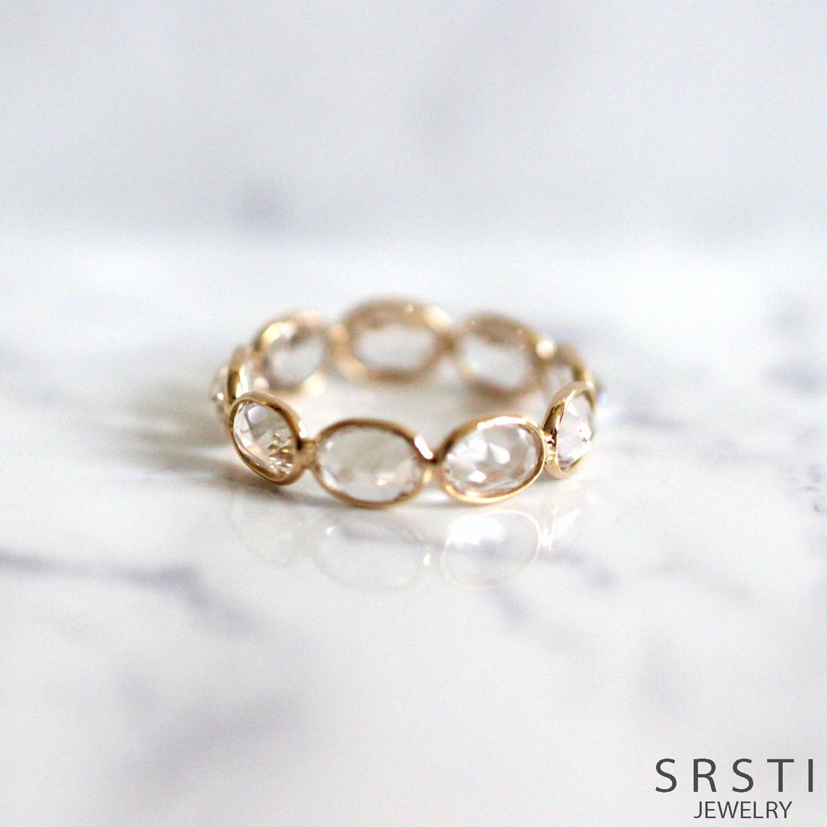 現品に限り モルガナイトK 18ゴールドエタニティリング