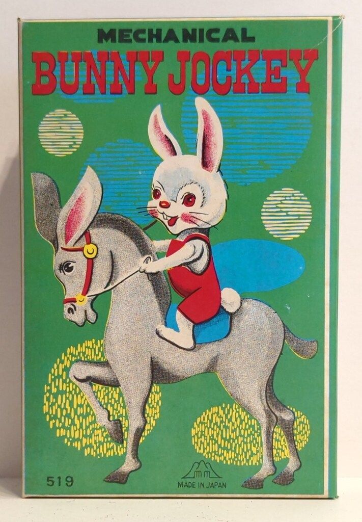 ま*ー様 富士プレス 兎のピアニスト ブリキ 富士プレス/フランコニア ゼンマイブリキ BUNNY JOCKEY 毛白/馬茶