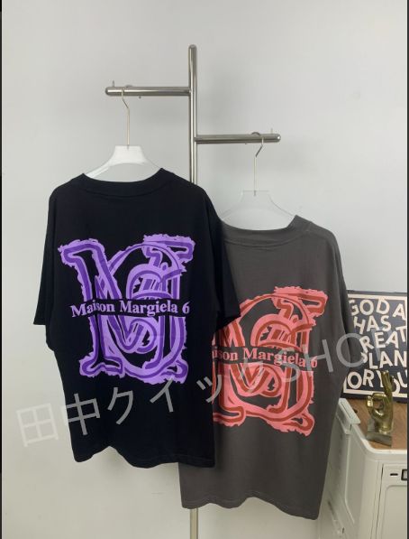 新作MM6 Maison Margiela メゾン マルジェラ 発泡カラフルフロント バックプリントTシャツ半袖