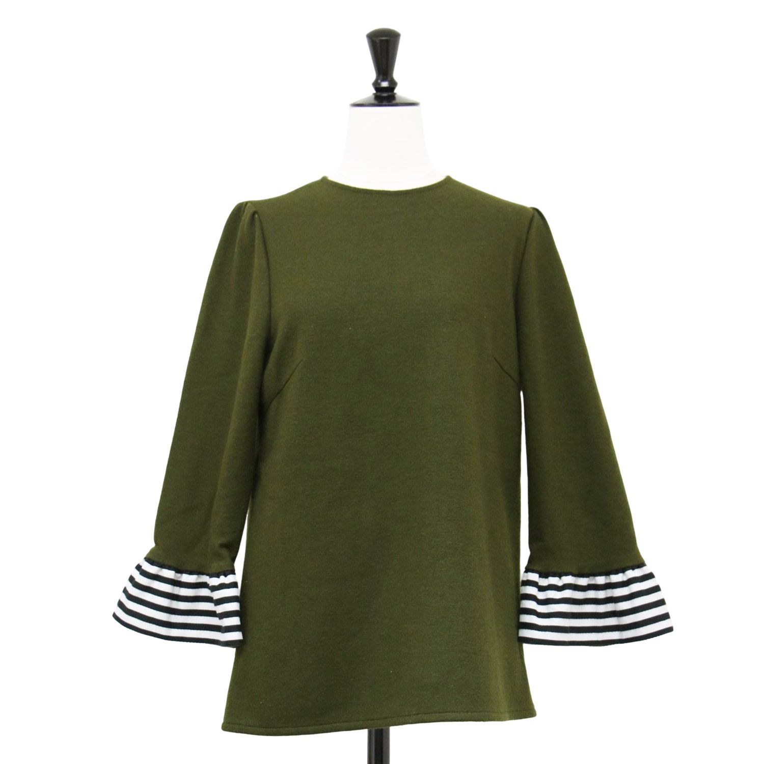 BORDERS at BALCONY】圧縮ウールラッフルスリーブトップス36