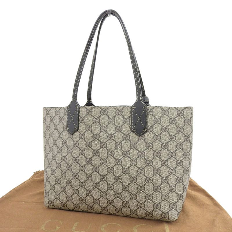 グッチ GUCCI GGスプリーム リバーシブルトート トートバッグ ベージュ
