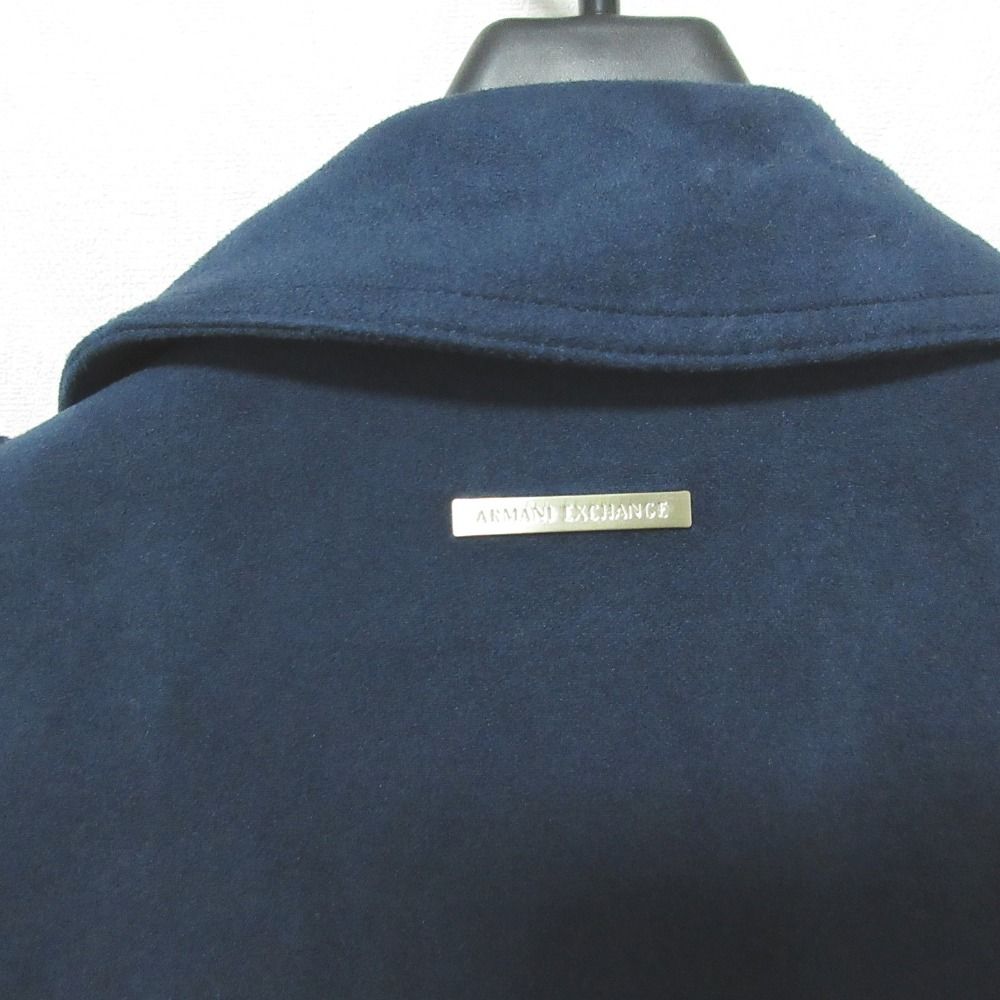 ARMANI EXCHANGE - 美品 ARMANI EXCHANGE アルマーニエクスチェンジ エコスエード ライダースジャケット ブルゾン 6GYB18 YNHMZ S ネイビー レディース 古着 中古 USED ARMANI EXCHANGE - 美品 ARMANI EXCHANGE アルマーニ