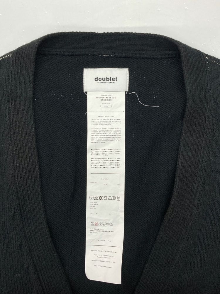 ダブレット doublet 20SS HIDDEN MESSAGE CARDIGAN メッセージ