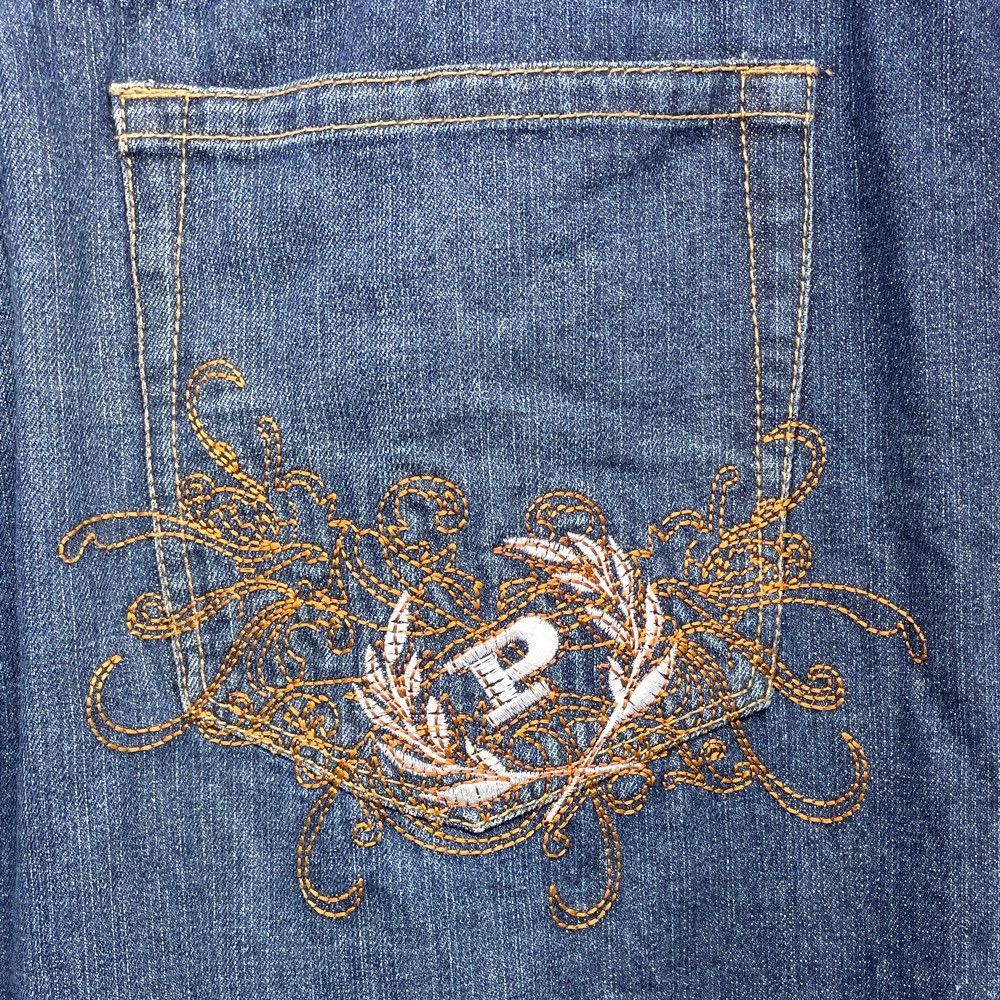 ファットファーム バギー デニムパンツ ロゴ 刺繍 W44 L33 インディゴ