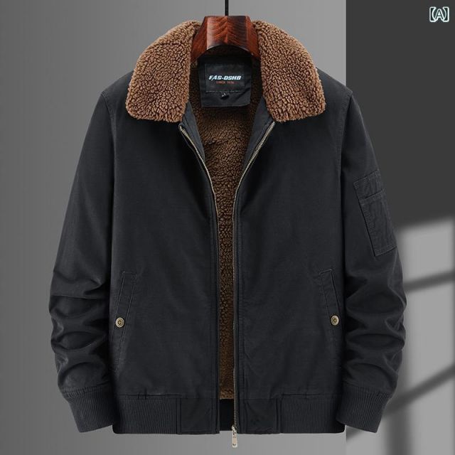 種類42 6XL |B 18-カーキ 秋冬 コーデ メンズ 服 シンプル ファッション オシャレ 大人 かっこいい 大きいサイズ ストリート 紳士服 ラム ベルベット ジャケット 綿 コート アメリカン ハイエンド ワークウェア MA1 フライト