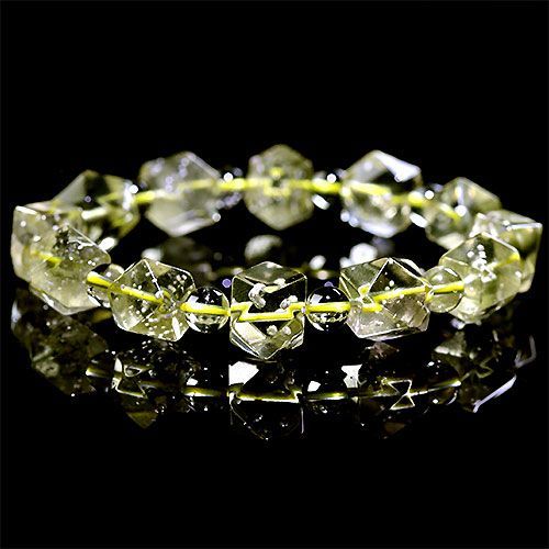 〔K1849-1〕高品質 約10mm リビアングラス 隕石 ブレスレット Libyan desert glass クリストバライト