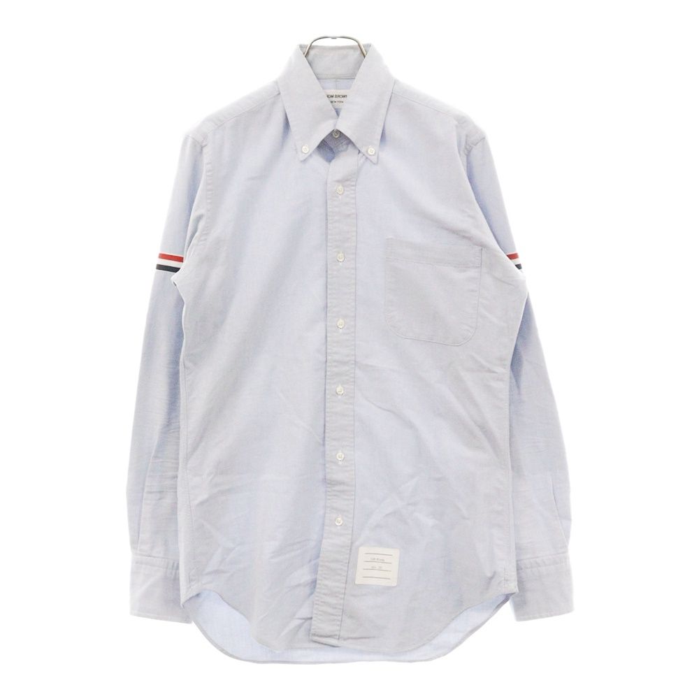 THOM BROWNE (トムブラウン) サイドトリコロールボタンダウン 長袖シャツ ブルー MWL150E-00139480
