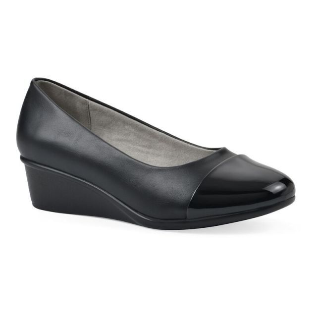 【送料無料】 クリフバイホワイトマウンテン レディース パンプス シューズ Cliffs by White Mountain Bolivia Women's Wedge Heels Black Smooth