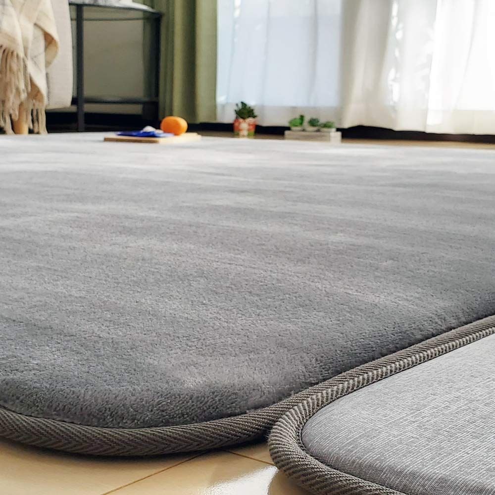 REDREAM カーペット ラグ 洗える 両面 低反発 厚手 防音 冬 ぽかぽか 夏 ひんやり 滑り止めシート付き らぐまっと ホットカーペット 対応 約3畳 じゅうたん グレー 185x235cm 長方形