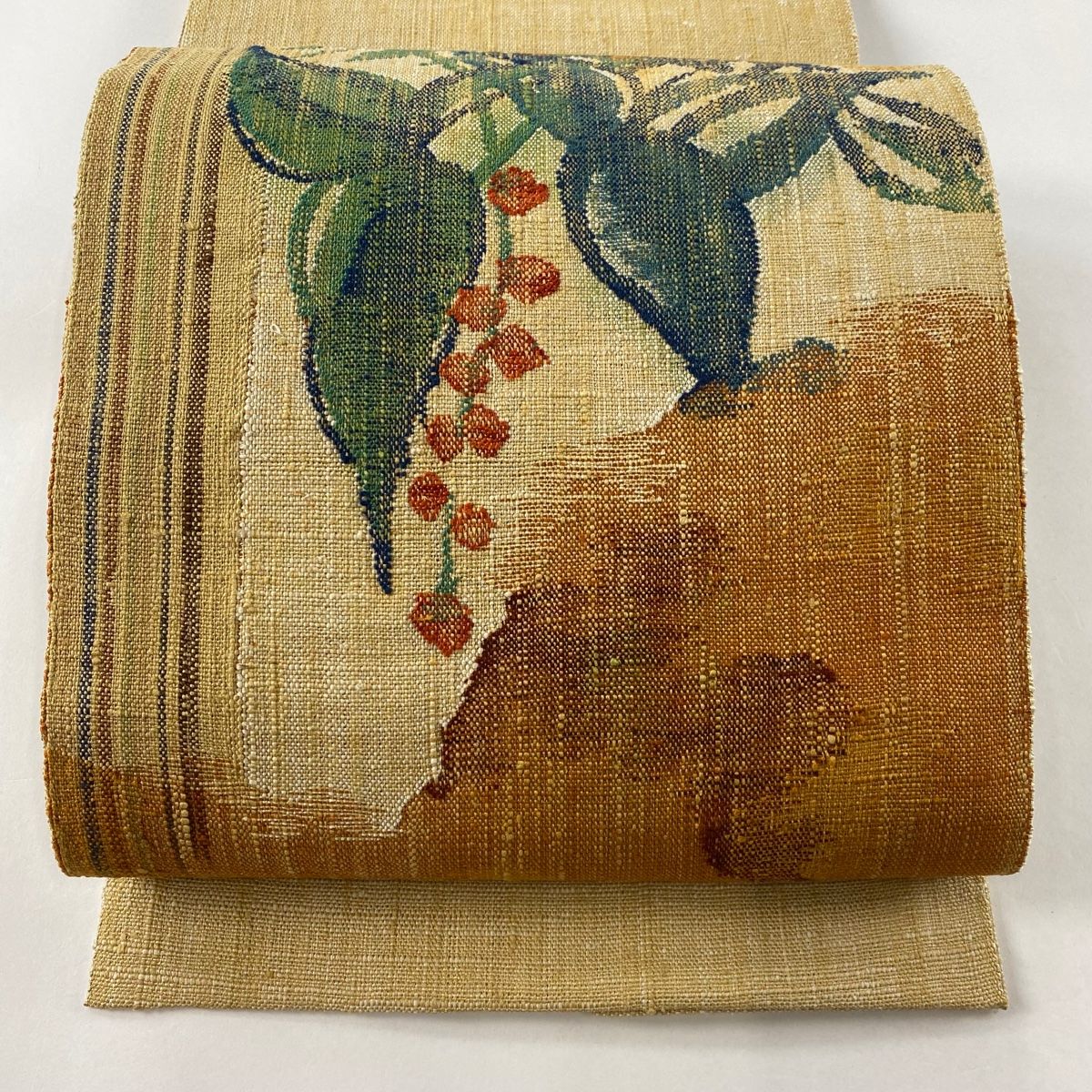 名古屋帯 美品 名品 八寸名古屋帯 松葉仕立て 市松 縞 正絹 名古屋帯 美品 名品 八寸名古屋帯 松葉仕立て 市松 縞 正絹 名古屋帯