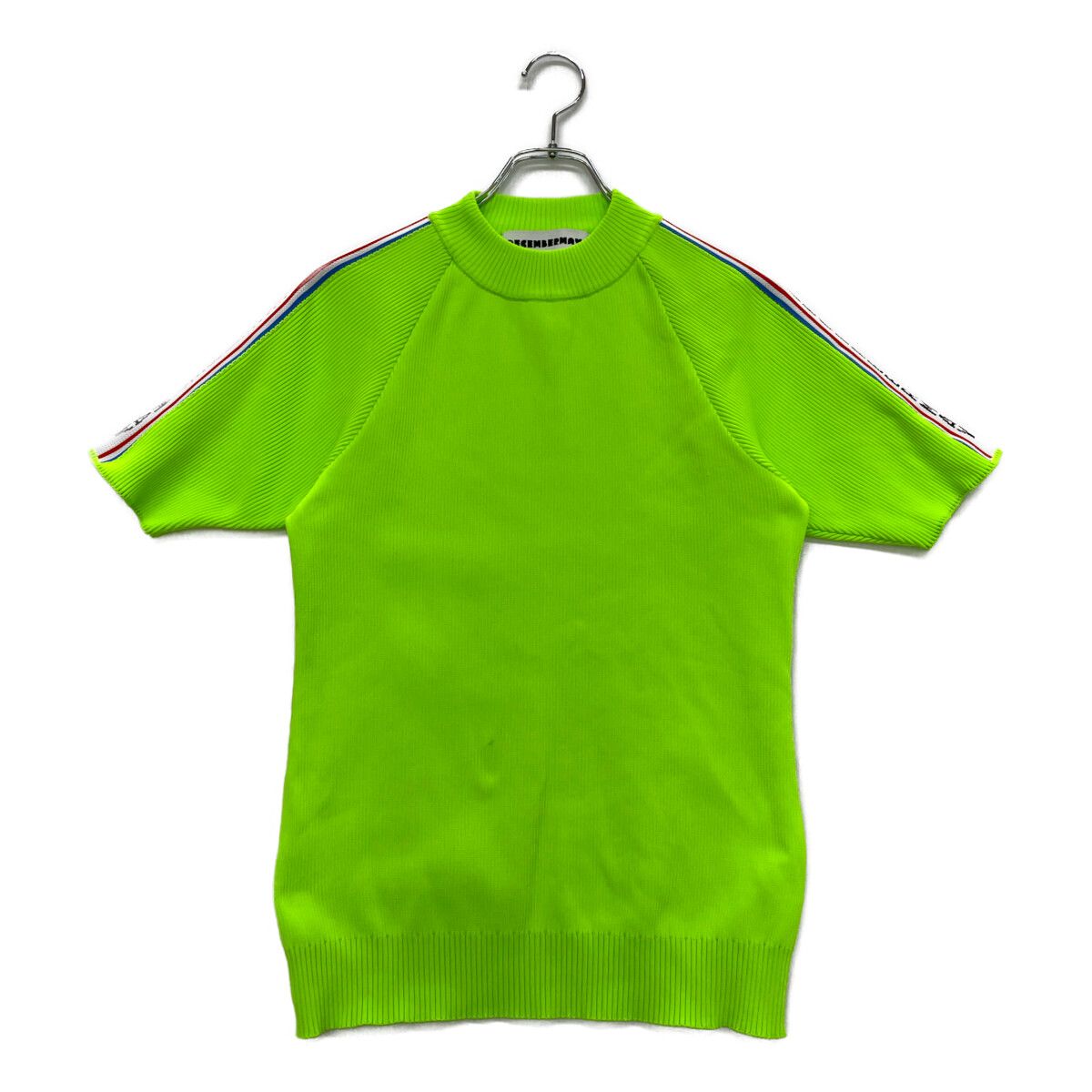 『DECEMBERMAY』(M) 蛍光黄緑 ネオンカラー 半袖ニット 中古 メンズ ディセンバーメイ DECEMBERMAY 半袖シャツ M 蛍光黄緑