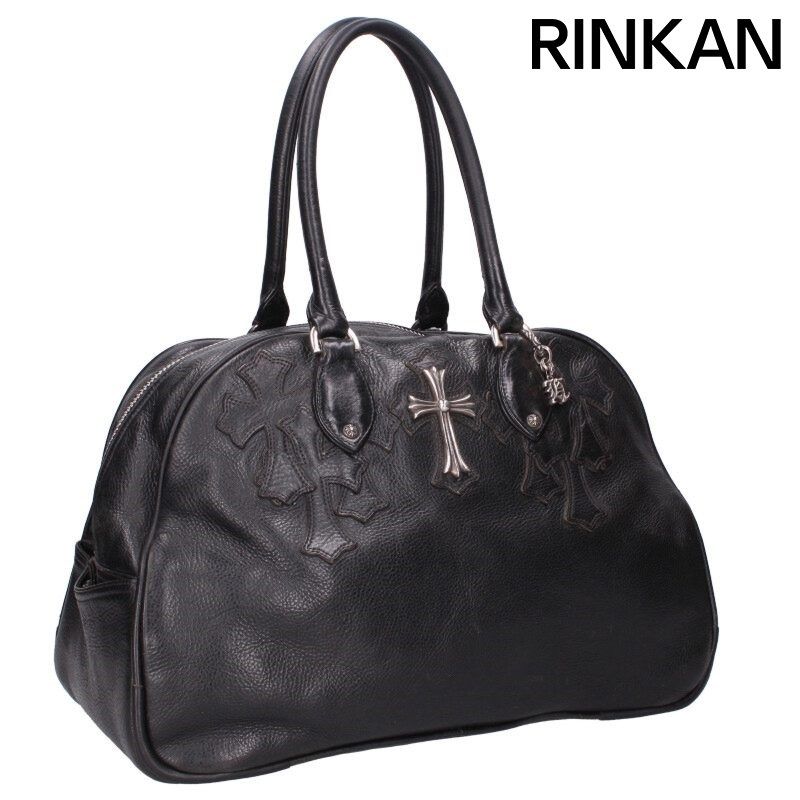 GYM MD/ジムバッグチャーム付き　CHROME HEARTS クロムハーツ GYM MD/ジムバッグ ラージCHクロス付きレザー