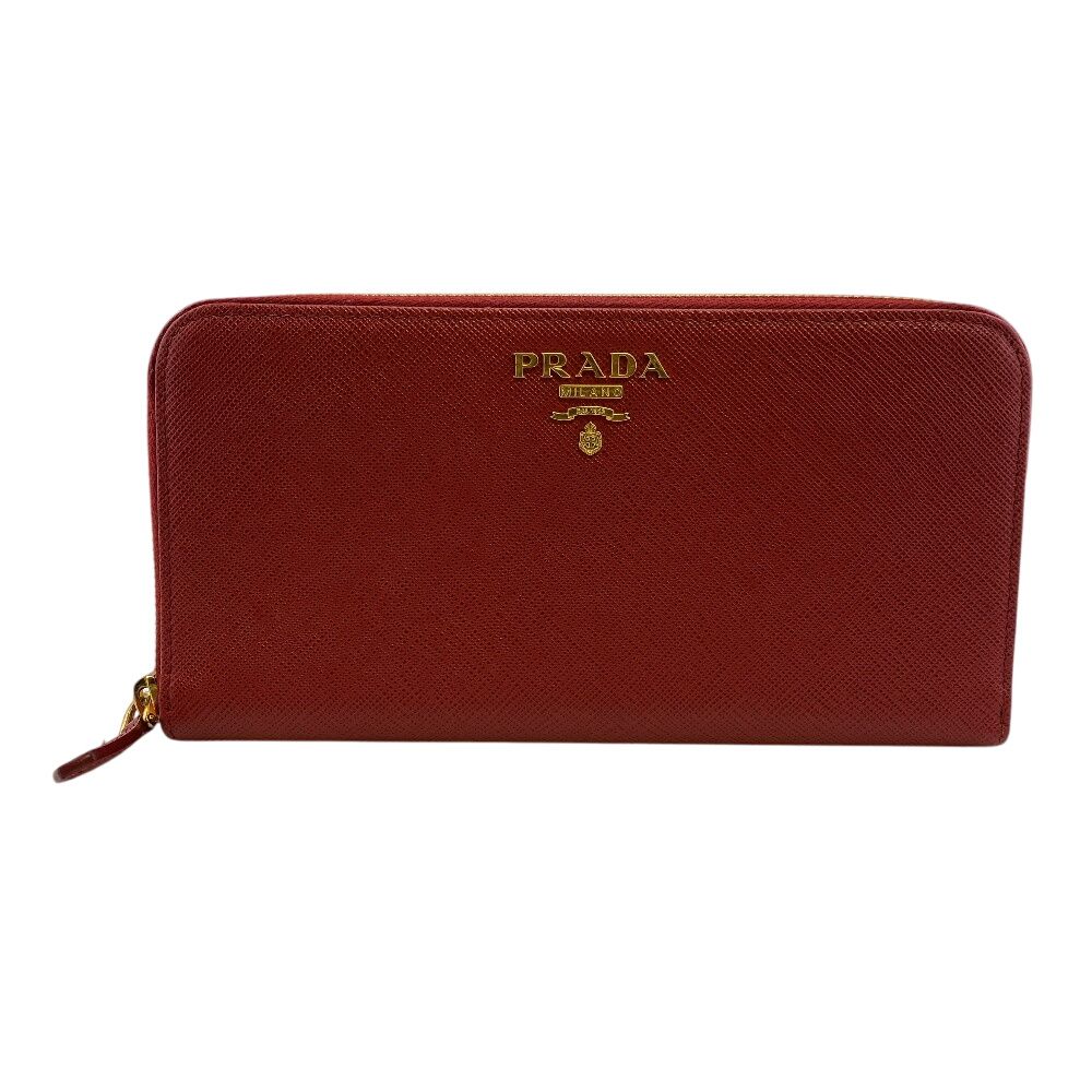 PRADA サフィアーノ　ROSSO M510A 財布【フォローで10%割引】 5％OFF フォロワークーポン！！】PRADA プラダ ラウンド