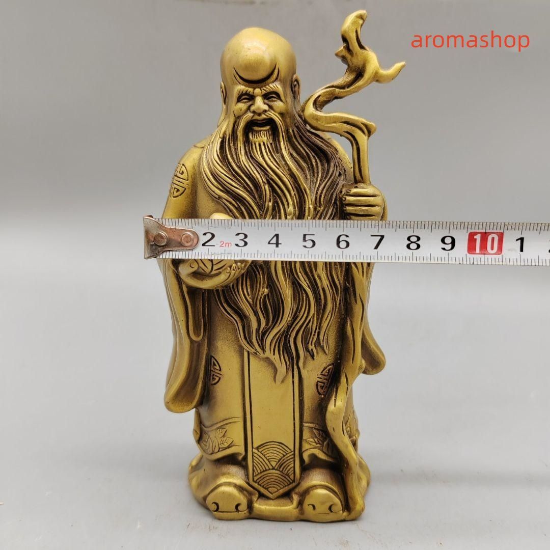 銅像寿星公縁起良い如意を供えて家と住宅引っ越しの贈り物客間玄関事務室飾る置物