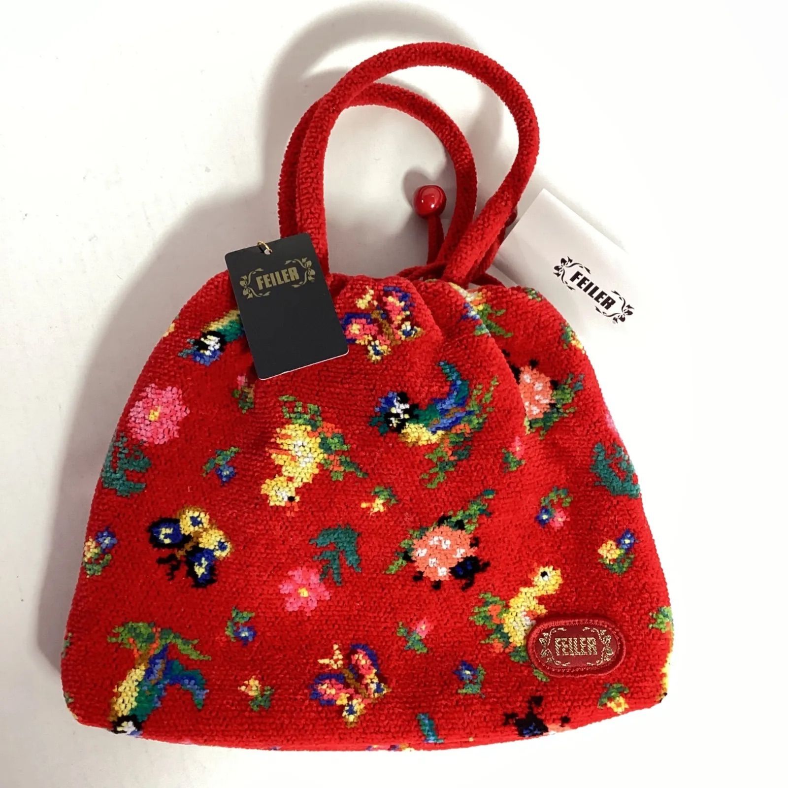 旗艦店限定】FEILERフェイラー ハイジペイズリー 手付き巾着 ワイン