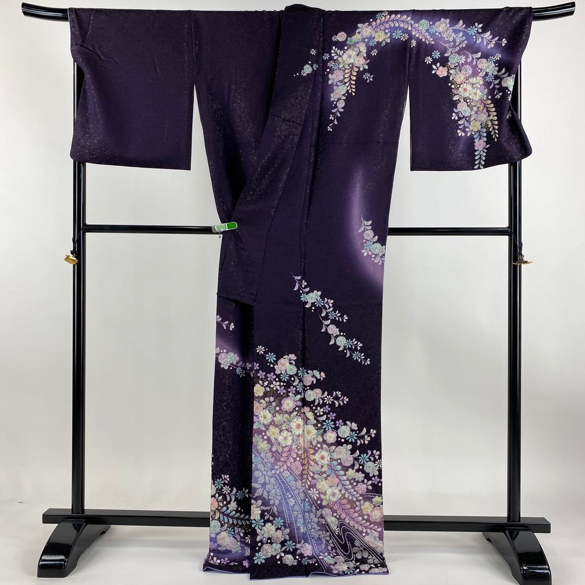 訪問着 身丈171.5cm 裄丈71.5cm L 袷 徳永憲峯 落款 辻ヶ花 銀通し  