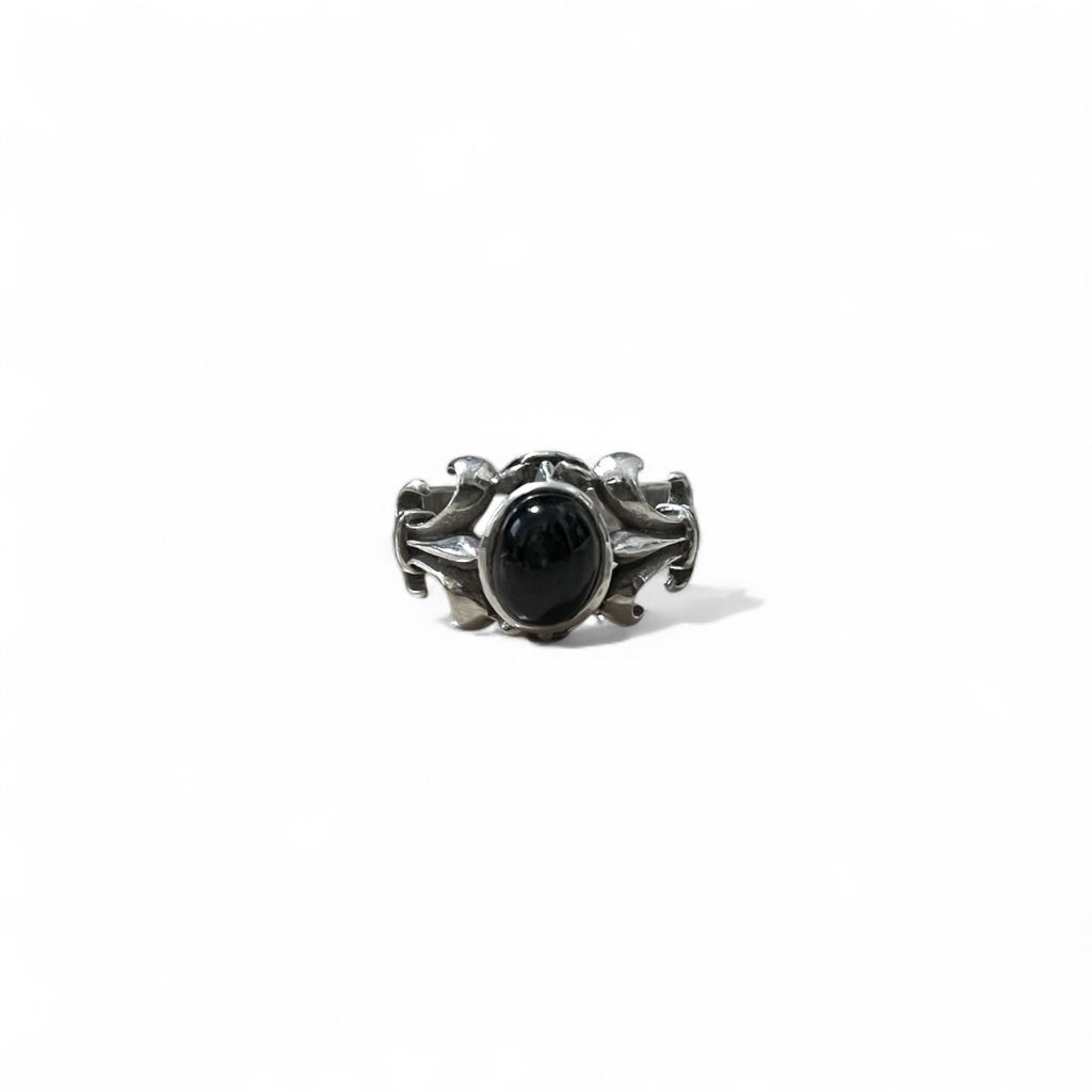 Vintage Black Onyx Silver Ring ブラックオニキス トライバル