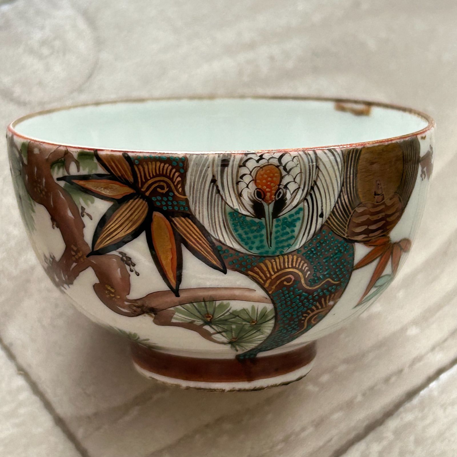 九谷焼 6点まとめセット 湯冷まし 湯呑 松 鶴 紅葉 青粒 富士 金彩