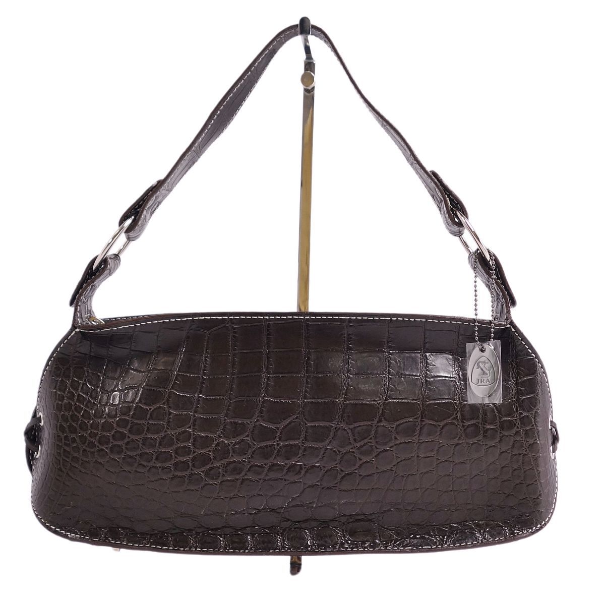 極美品 クロコダイル CROCODILE JRA バッグ ハンドバッグ マットクロコ 