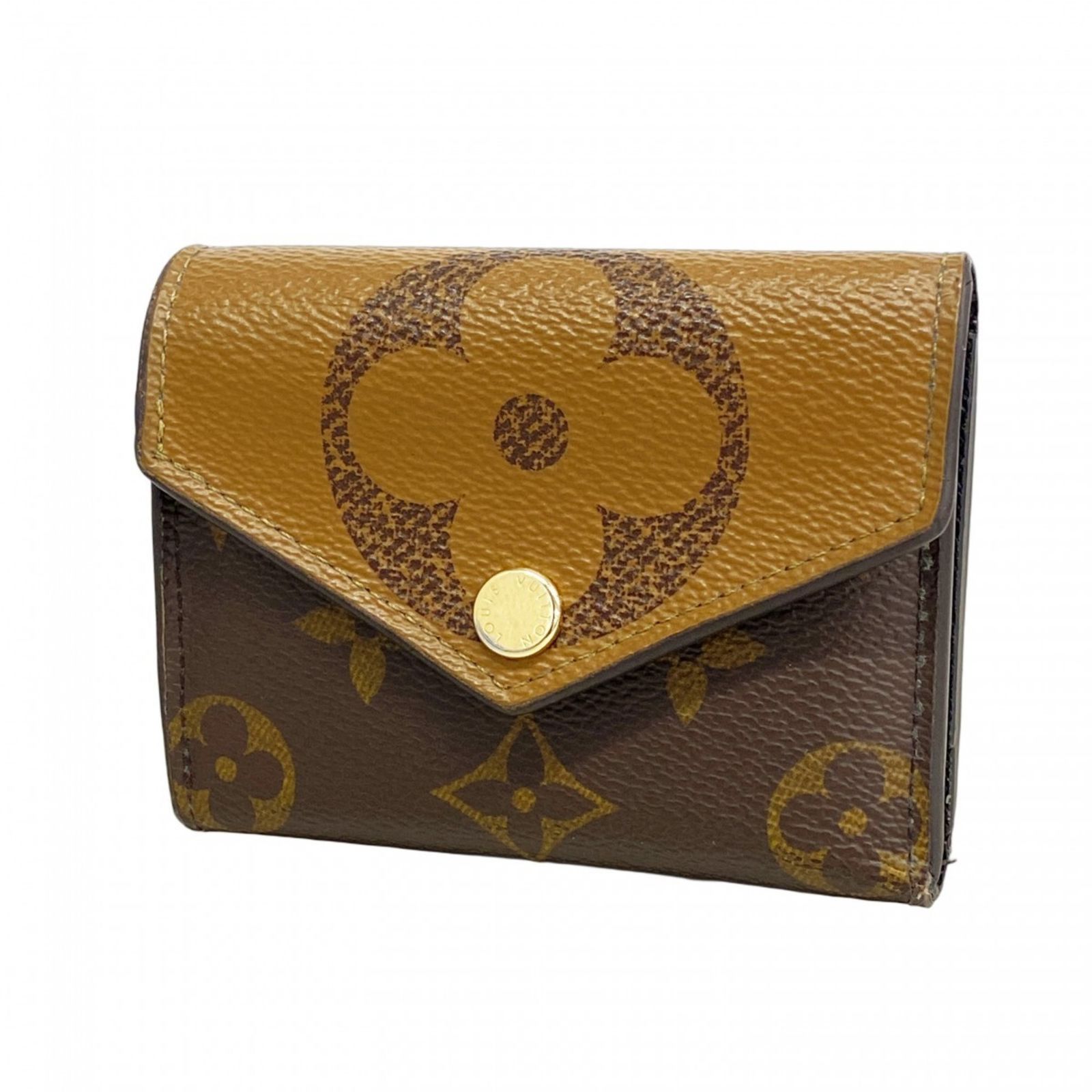 ルイ ヴィトン Louis Vuitton ルイ ヴィトン 三つ折り財布 モノグラムジャイアント モノグラム リバース ポルトフォイユゾエ M80725 ブラウンレディース
