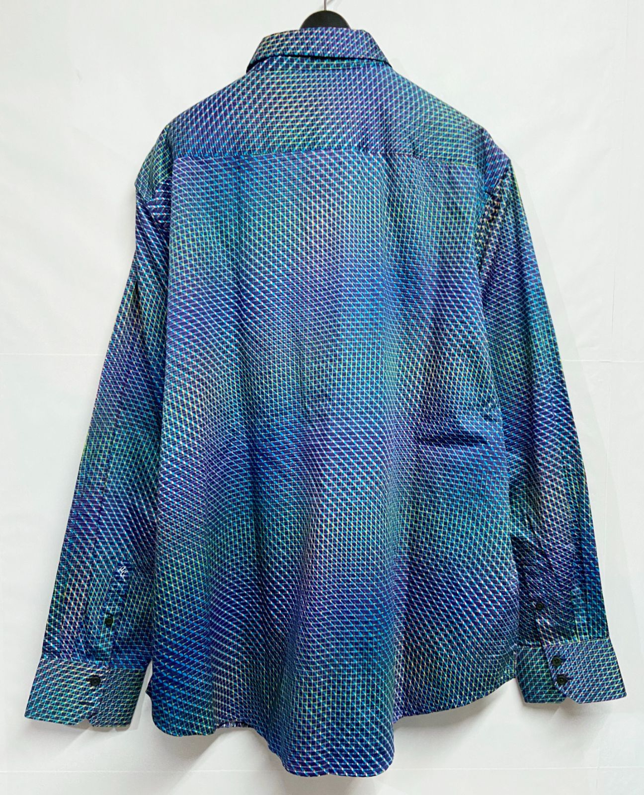 Robert Graham ロバートグラハム 高級チェック柄ドレスシャツ 2XL Robert Graham｜ロバートグラハム チェック 刺繍 長袖シャツ