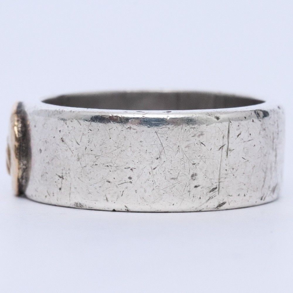 15号 GORO'S 金メタル付き 平打ちリング オールド シルバー - メルカリ