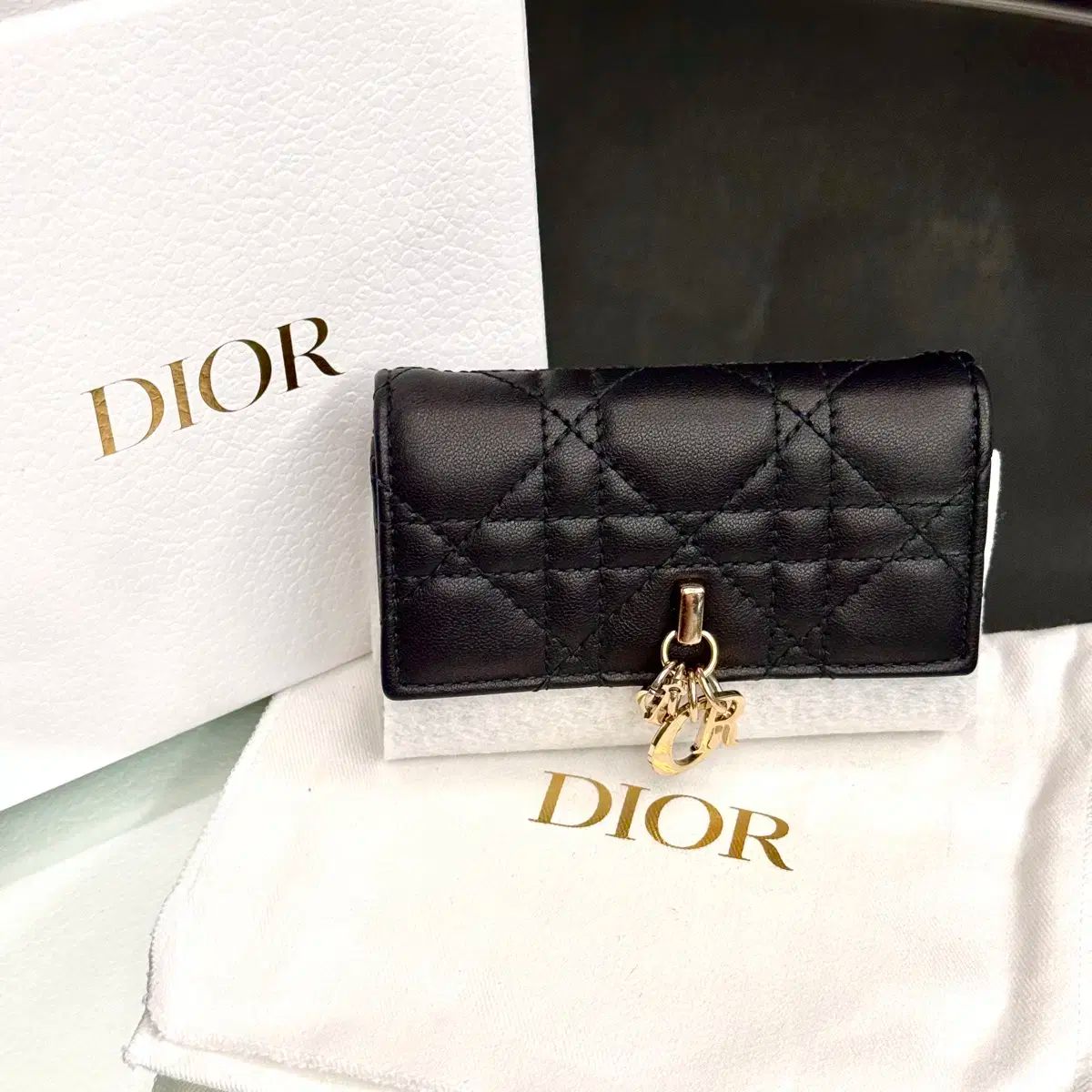 新グレード|フル構成 Dior ディオール カナージュ ミス ぼくの グリシン ミドルウォレット