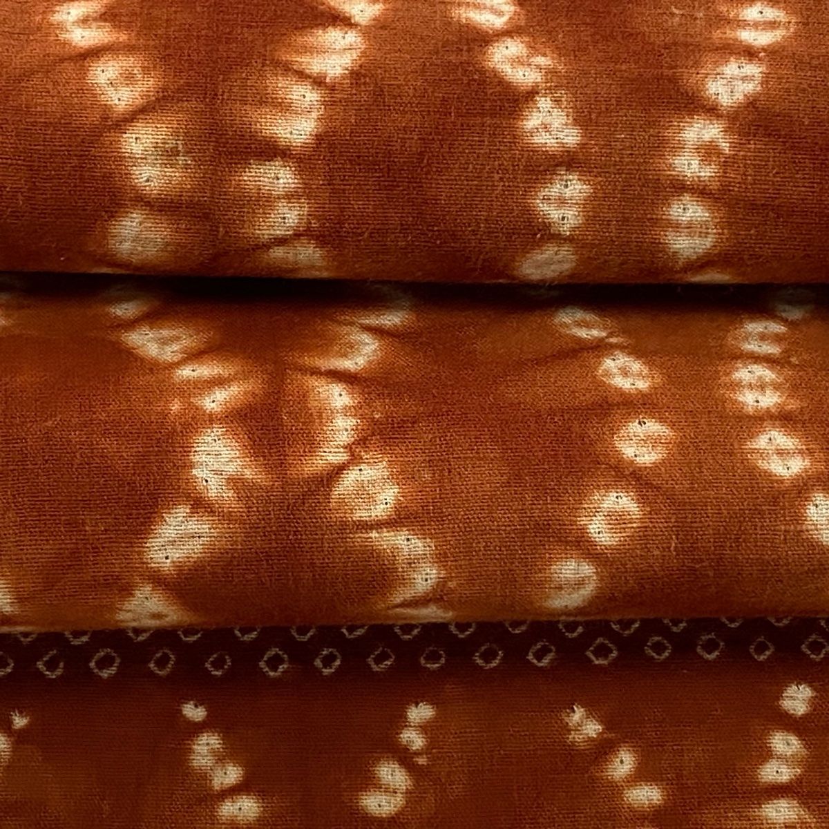 名古屋帯 美品 逸品 幾何学模様 絞り 赤茶 正絹 【中古】 名古屋帯 美