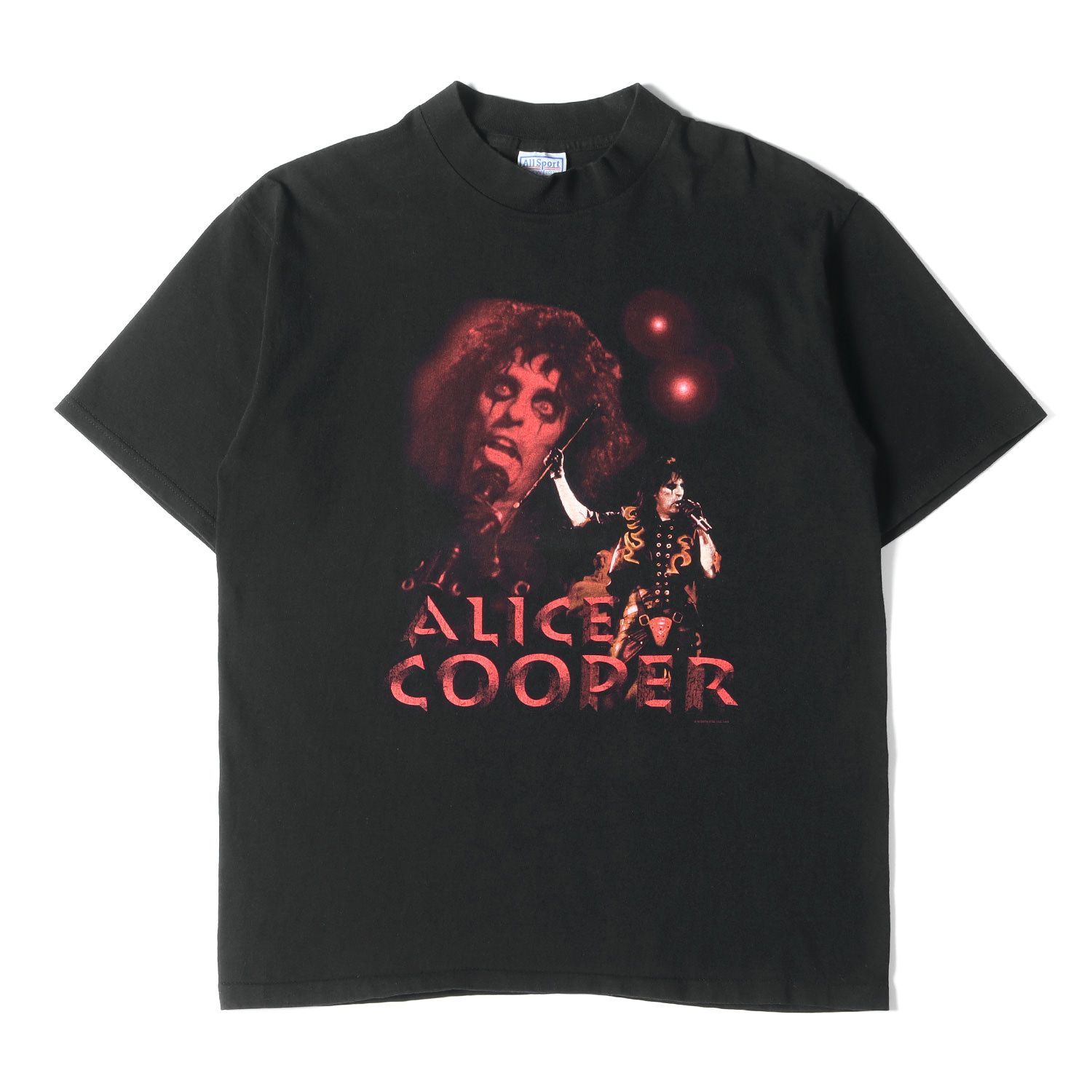 Vintage Rock Item ヴィンテージ ロック 90s ALICE COOPER アリス クーパー プリント クルーネック 半袖 Tシャツ  USA製 ブラック 黒 L ロック バンド アーティスト ミュージシャン 古着 トップス カットソー