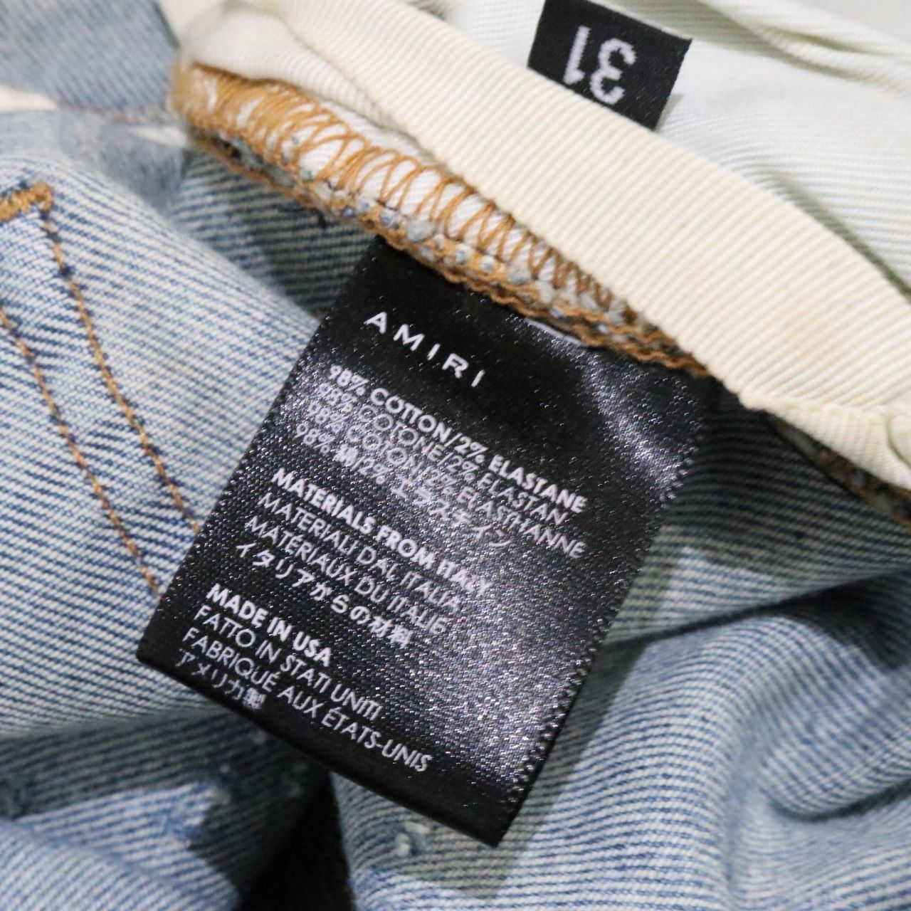 中古A】AMIRI アミリ 31インチ L メンズ スキニーデニム ダメージ加工  