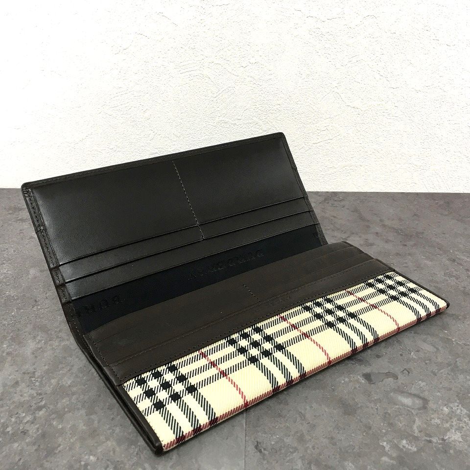 送料込み！ 極美品 BURBERRY 長財布 ノバチェック ブラウン 551 - メルカリ 