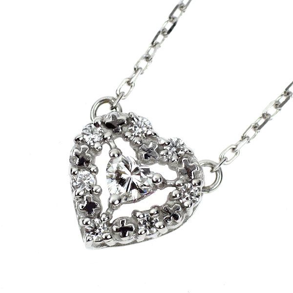 ahkahアーカークロスネックレスハートシェイプダイヤモンドK18YG AHKAH アーカークロスネックレスハートシェイプダイヤモンドK18YG