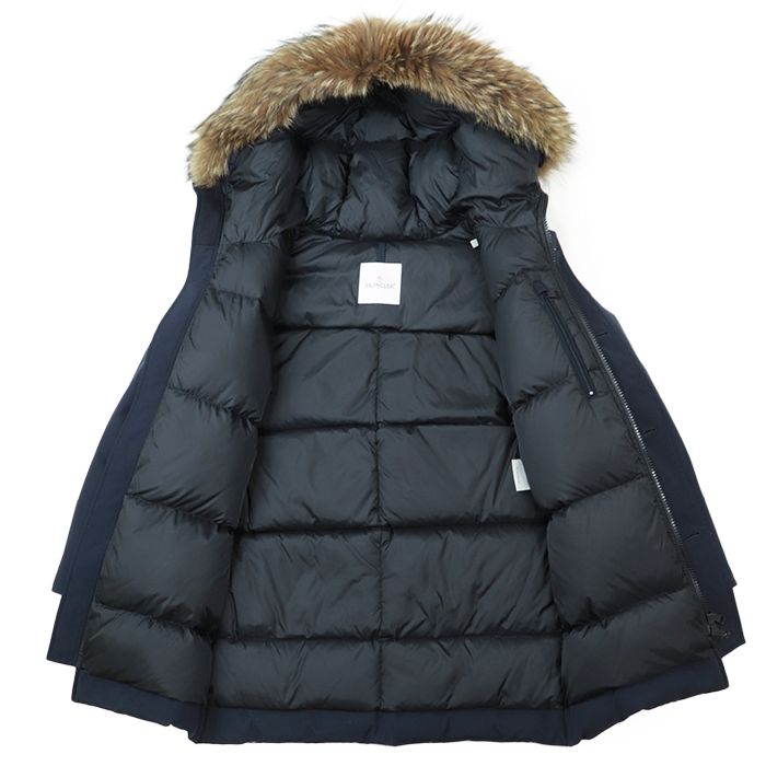 モンクレール　POLARIS　ダウンコート　ネイビー　０サイズ　ジャケット 未使用品◎MONCLER モンクレール HERMINE エルミンヌ ロゴワッペン フード付き ロングダウンコート ネイビー 00 国内正規品  レディース | フリマアプリ ラクマ