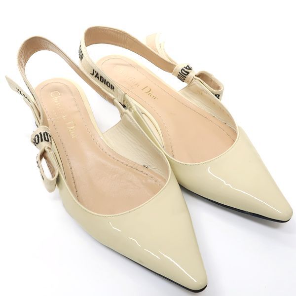 Christian Dior バレエフラットシューズ スリングバック 34 リボン J Christian Dior バレエフラットシューズ スリングバック 34 リボン J
