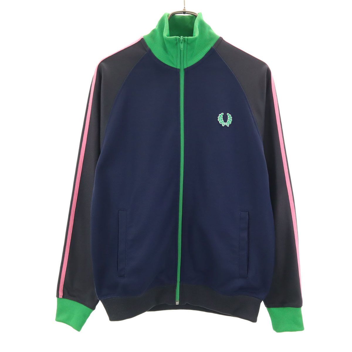 【全国無料，大得価】 FRED PERRY フレッドペリー ポルトガル製 トラックジャケット S ネイビー ジャージ メンズ 古着 その他