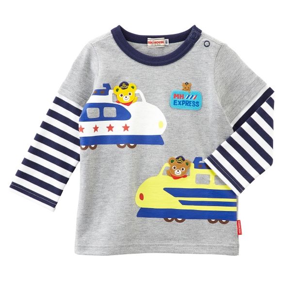 ⭐️極美品⭐️ミキハウス 長袖Tシャツ 重ね着風 イエロー 90cm ⭐️極美品⭐️ミキハウス 長袖Tシャツ 重ね着風 イエロー 90cm最