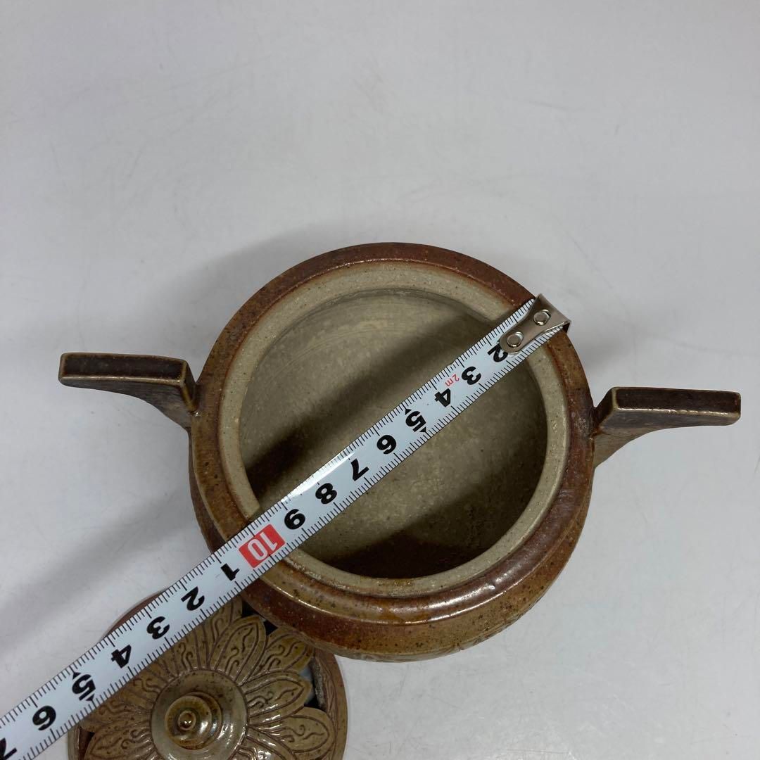 備前焼 三足香炉 東さ5-1213② 備前焼締（強化） 三ツ足丸千代